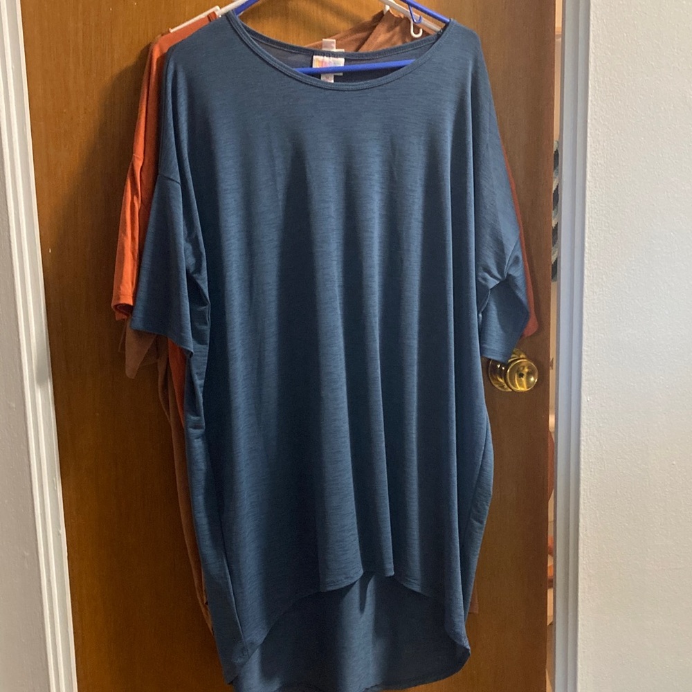 LuLaRoe Blue and Orange Tunic Top